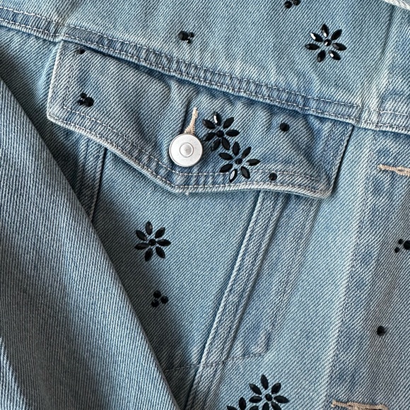 H&M Rhinestone Embellished Denim Jacket - Picture 4 of 7